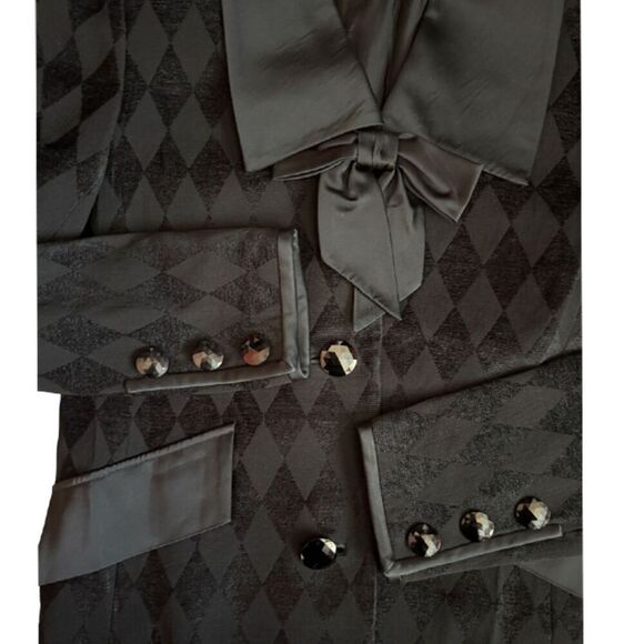 Black Jester Pattern Milano Blazer Size 40 / US 6 - Picture 8 of 12